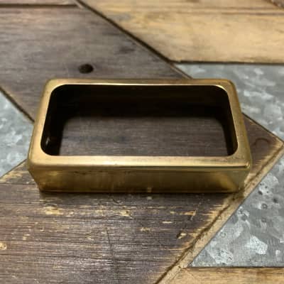 Real Life Relics Gold Humbucker Pickup Cover Open    [Q6] image 1