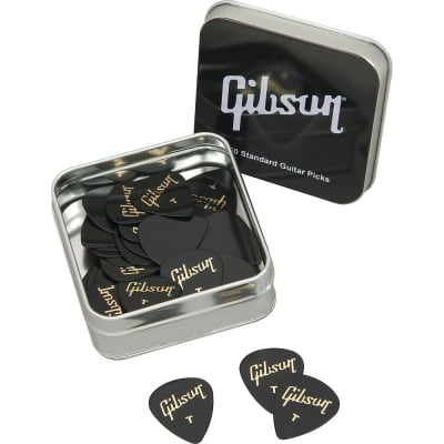 Gibson Guitar Pick Tin - 50 Standard Picks Extra Heavy image 2
