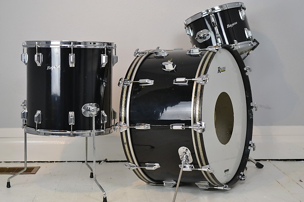 Rogers Jet Black Pearl "Powertone" Drum Kit w/ 26" Bass Drum image 1