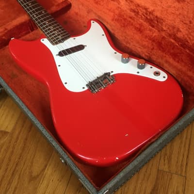 Vintage Fender Musicmaster 1960 Fiesta Red Nitro Lacquer 22.5” Short Scale Solid Body Guitar Relic 6.4 lb HSC image 13