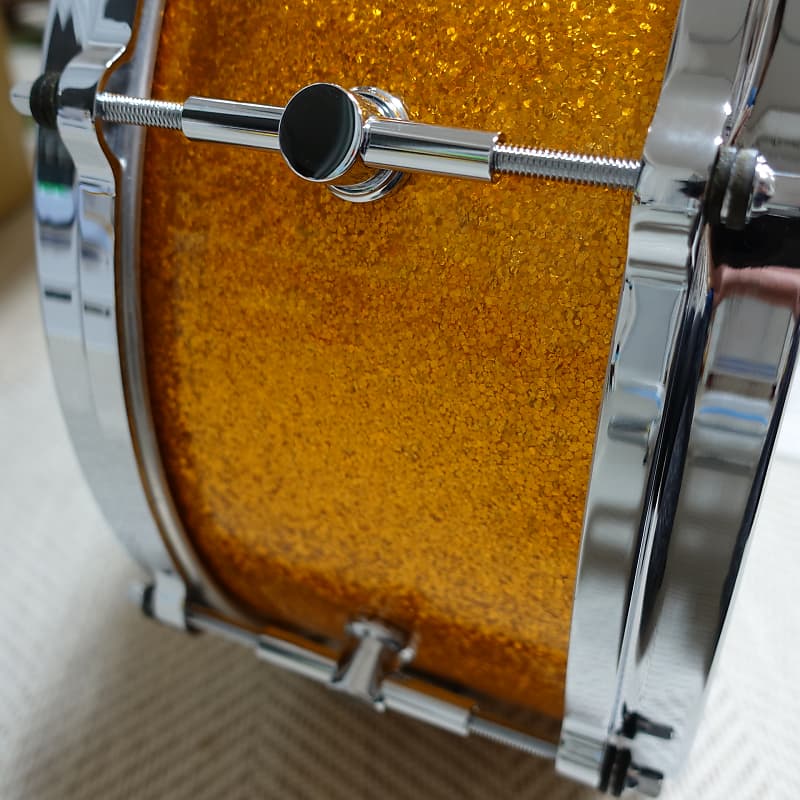 Canopus 1ply solid bubinga 14x5.5 - Gold sparkle | Reverb