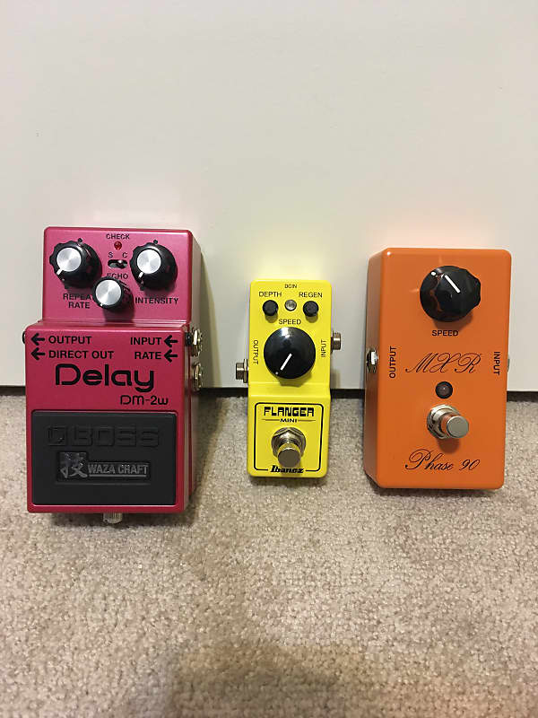 Boss DM-2W Waza Craft Delay, Ibanez Flanger Mini, MXR Custom Shop Script  Phase 90