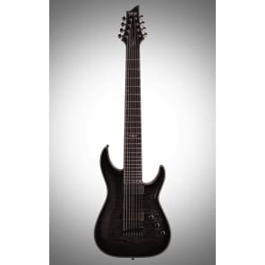 Schecter Hellraiser Hybrid C-8 Electric Guitar, 8-String, Transparent Black Burst image 2