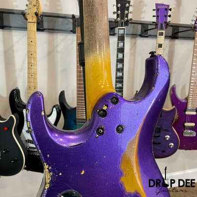 Balaguer Toro USA Heritage Electric Guitar w/ Case-Metallic Purple over Sunburst image 13