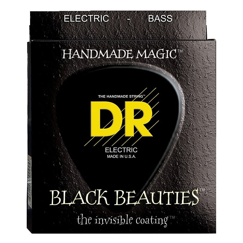 DR Strings BKB545 Black Beauties 5-String Electric Bass Strings (Medium, 45-125) image 1