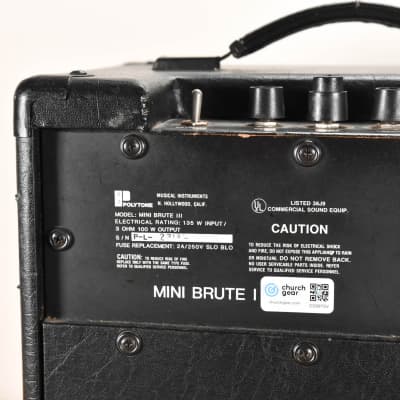 Polytone Mini Brute I 1x12" Guitar Combo Amplifier CG00YSV image 7