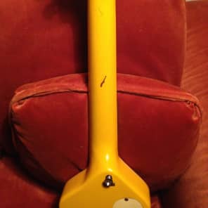 Vintage 1980's Rare Hondo Chiquita Yellow Travel Guitar image 7