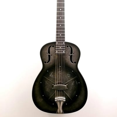 National NRP Black Rust Resonator Guitar Single Cone Guitar 14-fret for sale