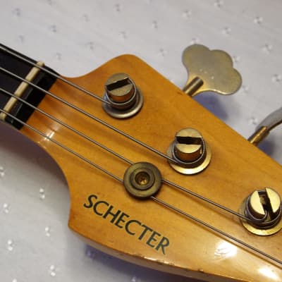 Schecter Jazz Bass w Ebony fretboard 1980-s Sunburst image 9