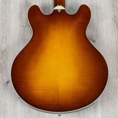 Eastman Guitars T486 Semi-Hollow Electric Guitar, Ebony Fretboard, GB Gold Burst image 7