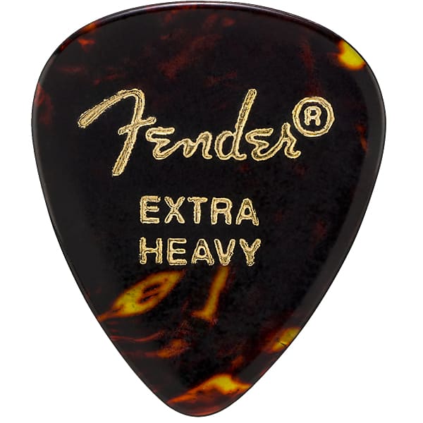 Fender 451 Shape Classic 12 Pick Pack Extra Heavy Tortoise Shell image 1