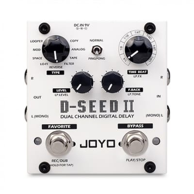 Joyo Audio D-Seed II Stereo Delay Guitar Effects Pedal w/ 8 Modes, Tap Tempo image 1