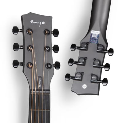 Enya Nova Go Carbon Fiber Acoustic Guitar Black (1/2 Size) image 7