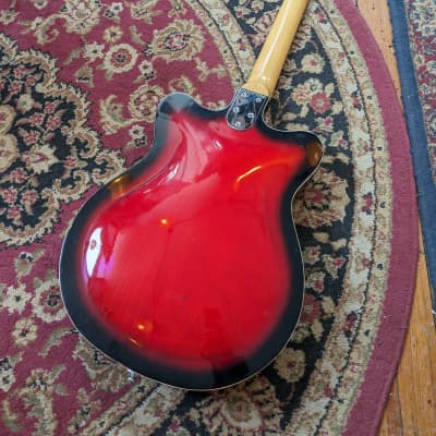 Canora Semi-Hollow Electric Guitar c1960s Japan Red Burst #NA image 17