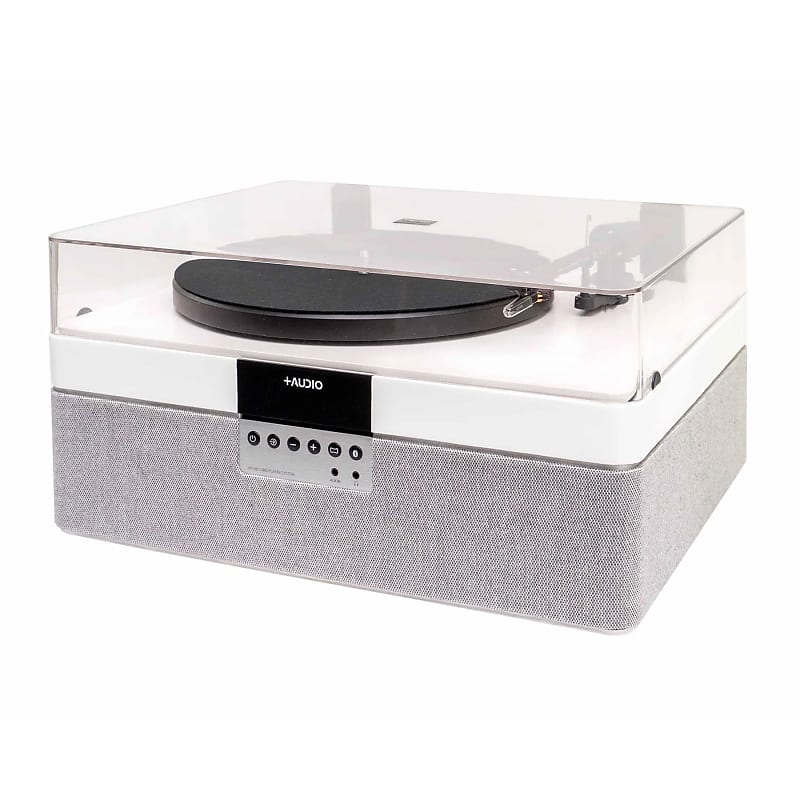 Plus Audio: The +Record Player Turntable + Integrated Audio System w/ Bluetooth - Special White Edition (Open Box Special) image 1