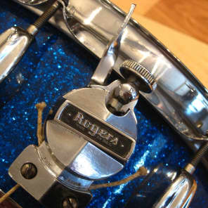 Rogers 5x14 Wood Dynasonic Snare Drum Blue Sparkle 1962 image 13