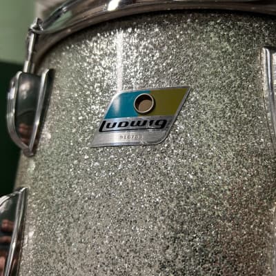 Ludwig 1970's "Super Beat" Silver Sparkle Drum Set 20/13/16 MADE IN USA 1970's - Silver Sparkle image 5