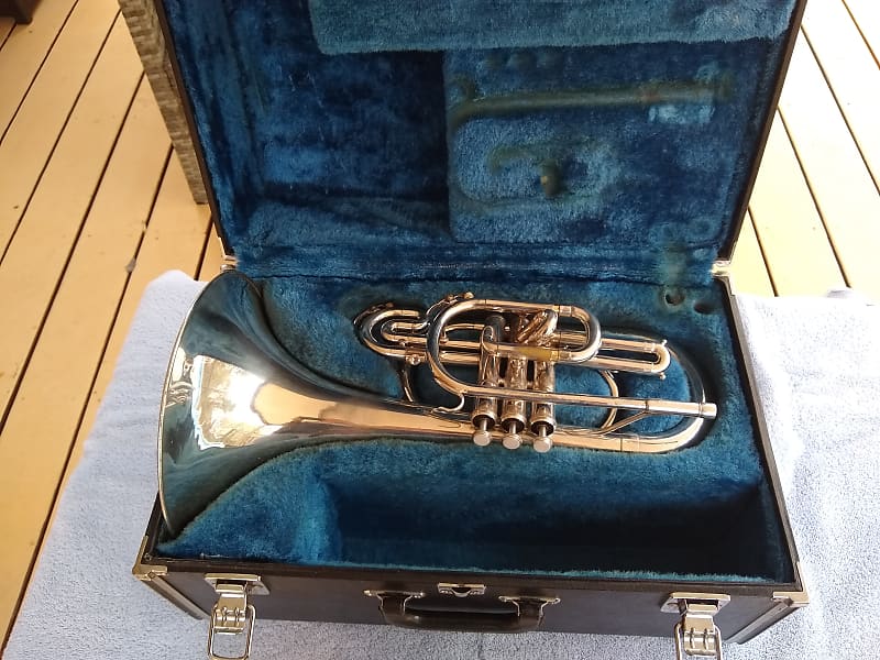 Yamaha YMP201MS Mellophone in Silver! Just Serviced and Reverb