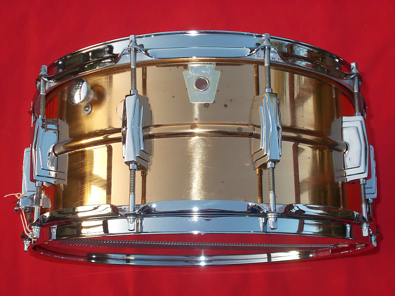 Ludwig No. 552 Bronze 6.5x14" Snare Drum with Large Chicago Keystone Badge 1984 image 1