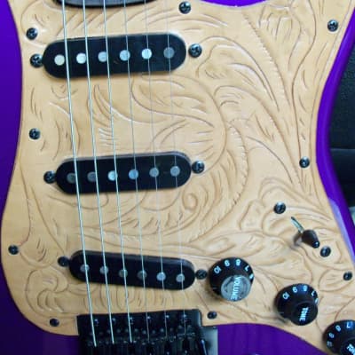 Fender Style Stratocaster Style 2015 Purple / Red Pearl image 3