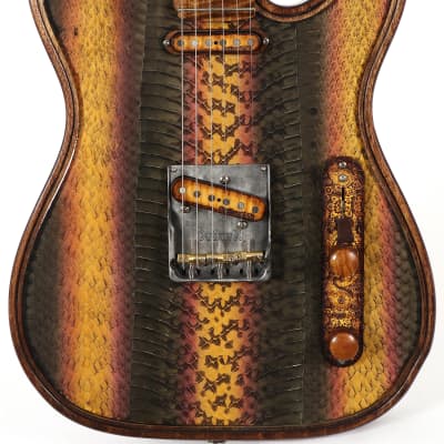 Walla Walla USA Maverick Skin Real Cobra Skin Tele Electric Guitar w/Case for sale