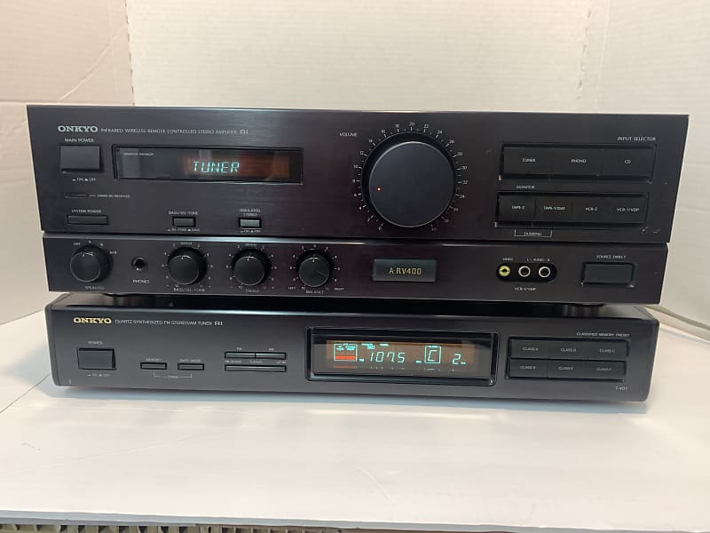 Onkyo Integrated Stereo Amplifier A-RV400 W/Onkyo T-401 Tuner - Tested image 1