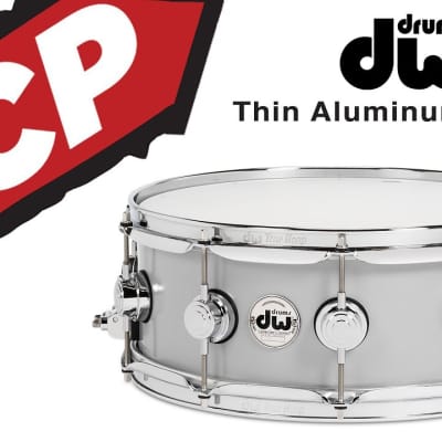 DW Collectors Thin Aluminum Snare Drum 14x5.5 Chrome Hardware image 1