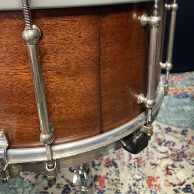 Ludwig & Ludwig 1932 - 14x6.5" No. 242. "Super Ludwig" Solid Walnut Shell Snare Drum, (Restored) 70's Throw-Off image 16