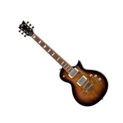 ESP LTD EC-256 FM 6-String Right-Handed Electric Guitar with Mahogany Body and 22 Extra-Jumbo Frets (Dark Brown Sunburst) image 4