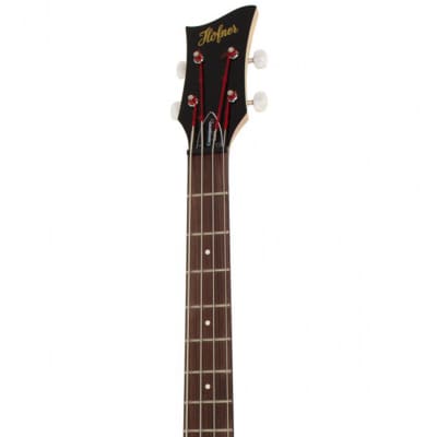 Hofner Shorty Travel Electric Violin Bass Guitar - Black image 7