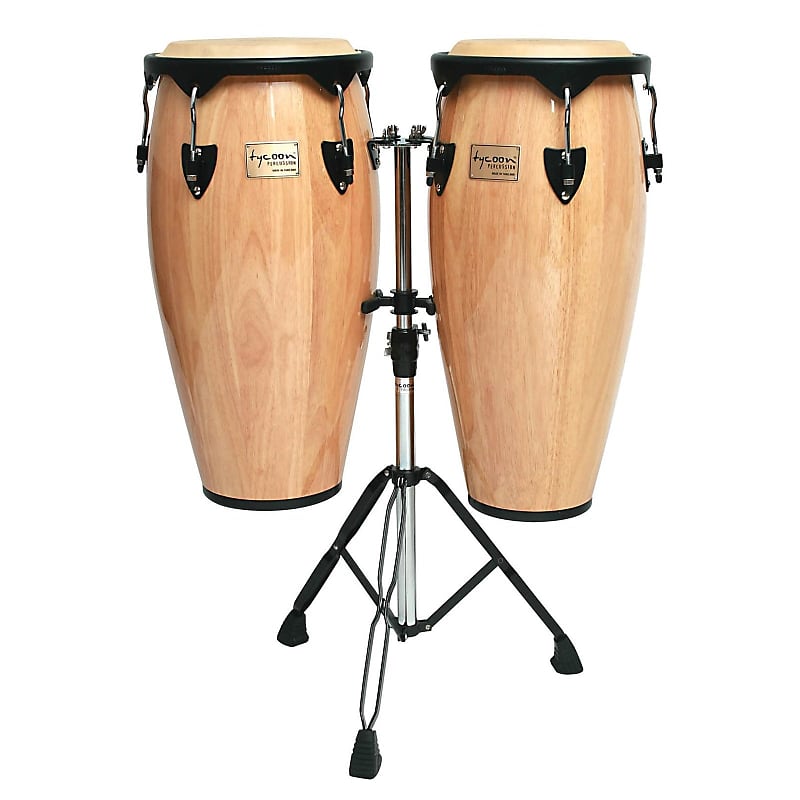 Tycoon Supremo Series Natural 10 &11 Congas w/Black Hw Box 1 Of 2 image 1