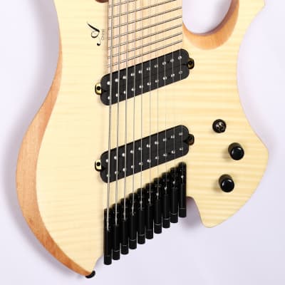Agile  10 String Fan Fret Headless Electric Guitar CHIRAL PARALLAX 102528 MN CEP SS Nat Flame image 2