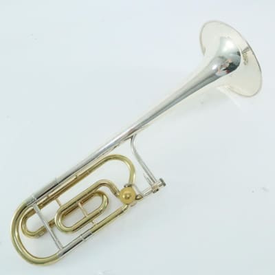 King Model 4B Silver Sonorous Trombone with Sterling Silver Bell SN 475089 NICE image 9