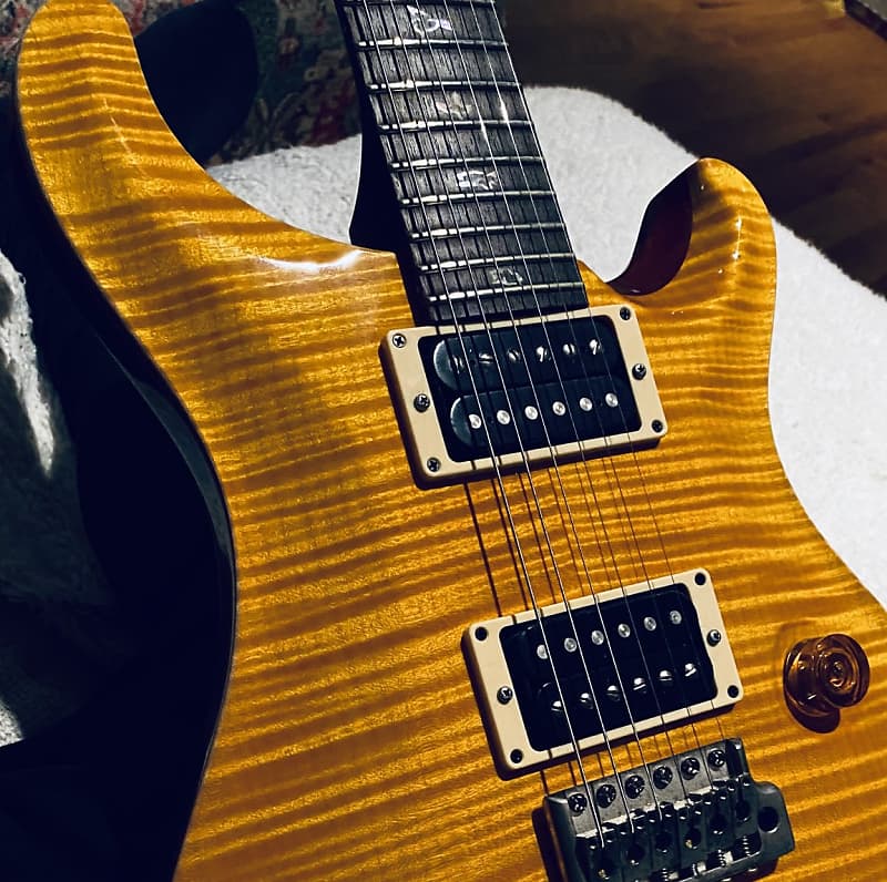 PRS Santana Retro Electric Guitar - Santana Yellow 10-Top