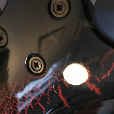 Mayones KTM guitar SSH tremolo Superstrat - Black with red scropolanti + gigbag image 8