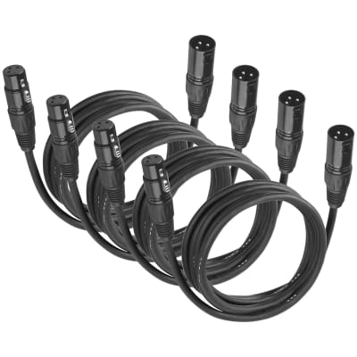 Gruolin 10ft DMX Cable, 4 Pack 3m DMX Light Cables DMX Wires, 3-Pin XLR  Male to Female Stage Signal Cable with Metal Connectors for DMX512 Stage &  DJ