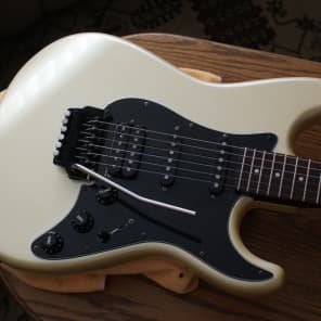 Fender MIJ Stratocaster Contemporary Model HSS W/1Vol, 2Tone 1984-1987 Aged White Black Pick Guard image 1