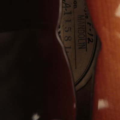 1952 Gibson F-12 MANDOLIN Sunburst CLEAN w/original HANG TAG!!! image 8
