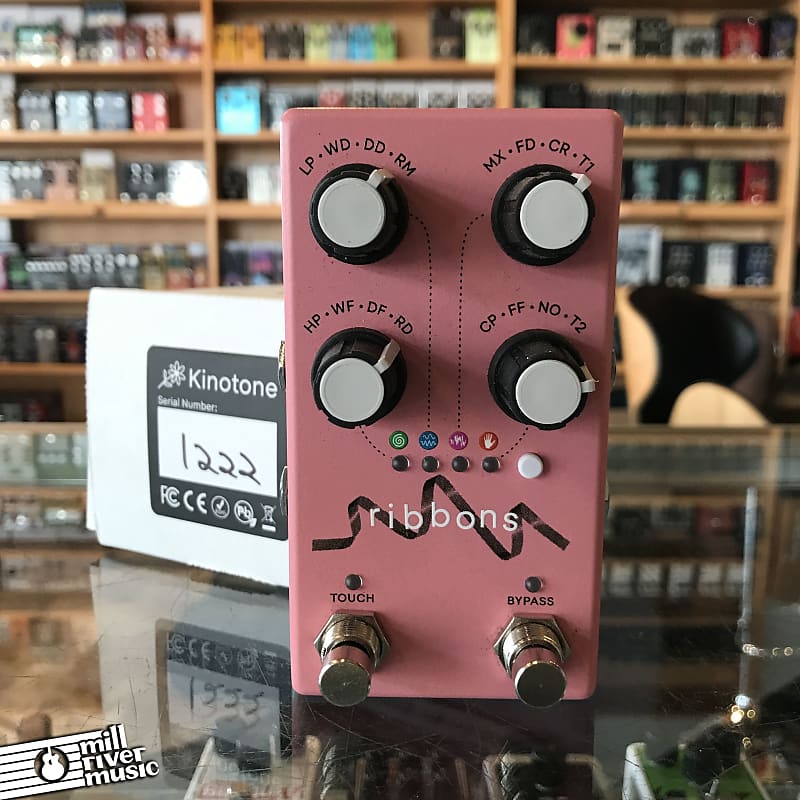 Kinotone Ribbons Stereo Lo-Fi Medium Emulator Pedal 2025, Pink - Used, with Midi Adapter and Box