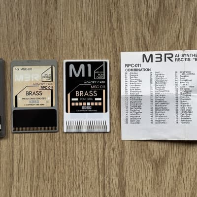 Korg M3R Voice ROM cards set Waveform + Data // RSC-4S Brass // With Etui + Chart
