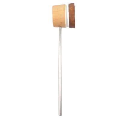 Low Boy Lightweight Leather Bass Drum Beater Natural/Light Brown w/White Stripes image 2