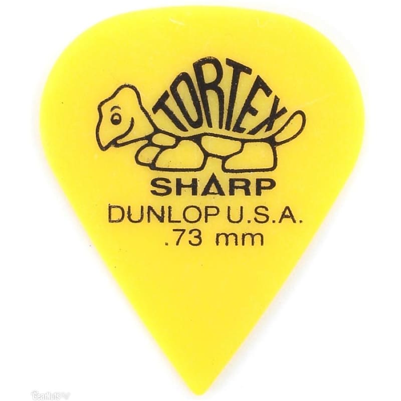 Dunlop 412r.73 Tortex Sharp Yellow .73mm Bag/72 image 1