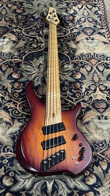 Dingwall ABZ 5-String Bass Black with Green Ceruse Satin