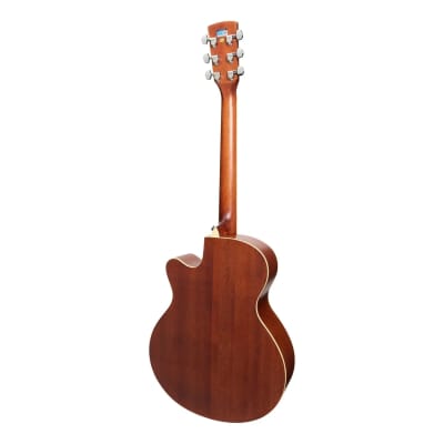 Saga '700 Series' Solid Spruce Top Acoustic-Electric Small-Body Cutaway Guitar | Natural Satin image 2