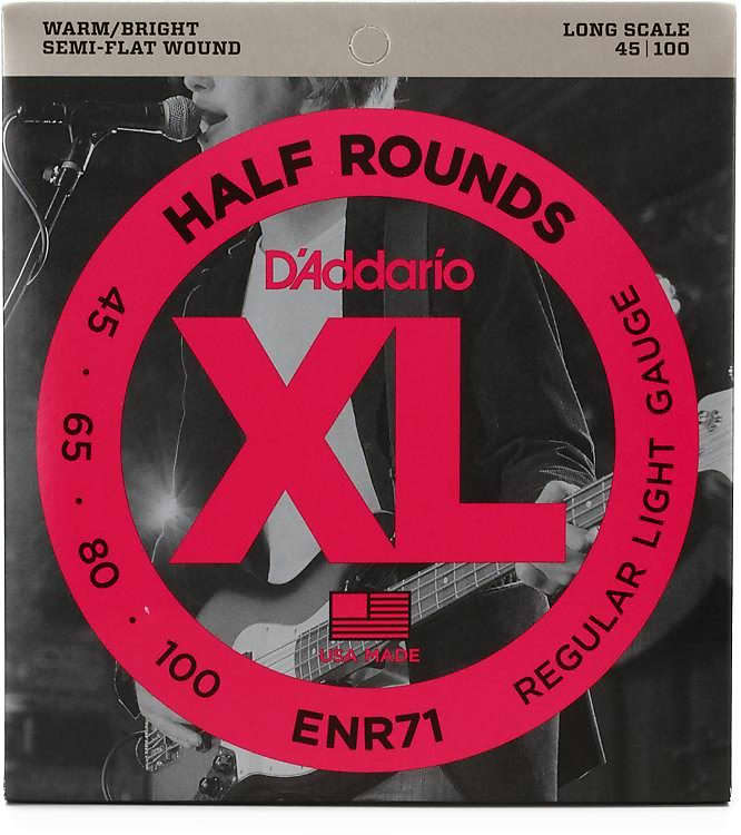 D'Addario Half Round Bass Strings 45-100 ENR71 image 1