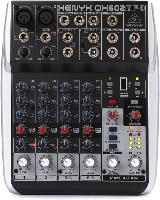Behringer Xenyx QX602MP3 Mixer with USB MP3 Playback (QX602MP3d6) image 1