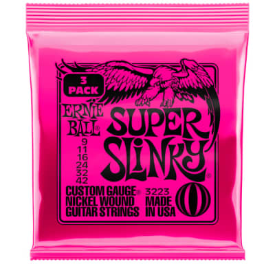 Ernie Ball Guitar Strings Super Slinky 9-42 Nickel Wound 3 Pack 3223