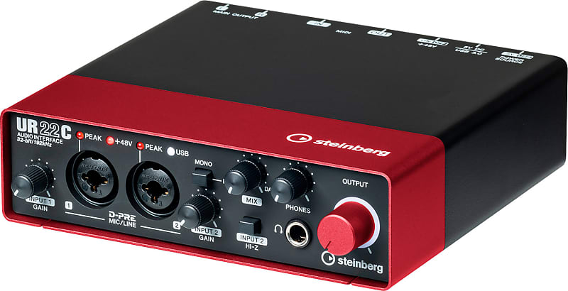Steinberg UR22C USB-C Audio/MIDI Interface, Red/Black | Reverb