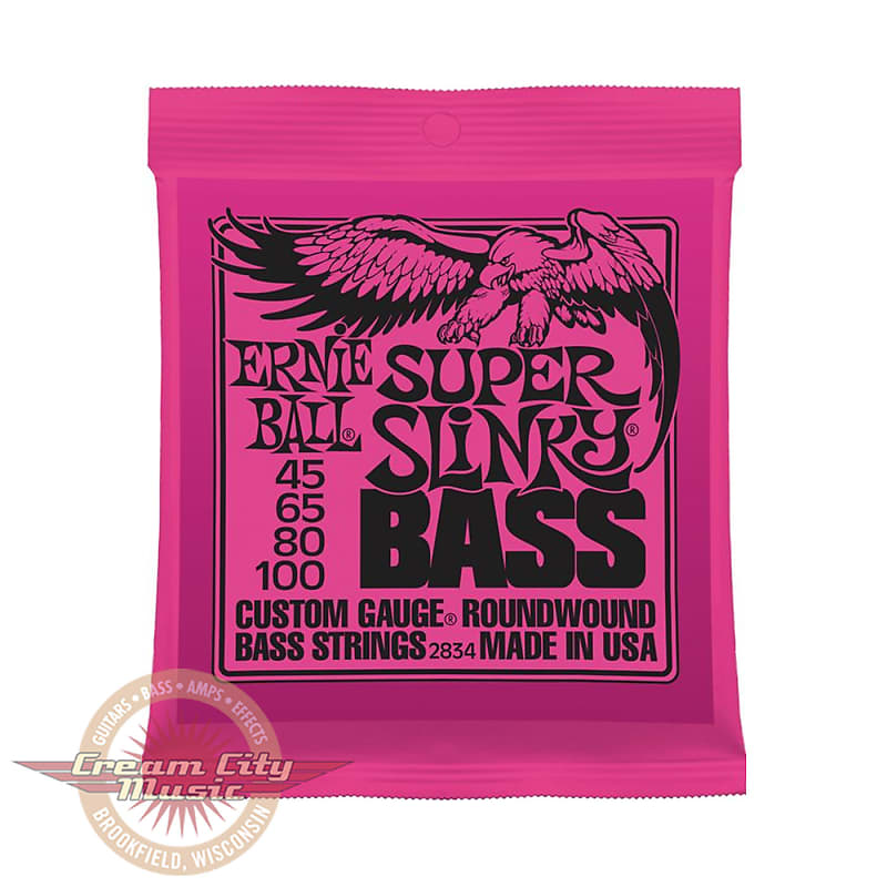 Ernie Ball 2834 Super Slinky Nickel Wound Electric Bass Strings 45-100 image 1