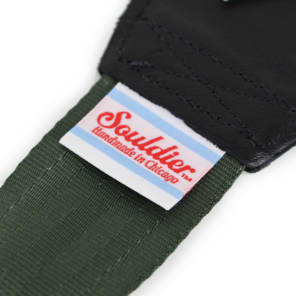 Souldier "Diamond" 2" Guitar Strap in Forest Green with Black Ends image 4
